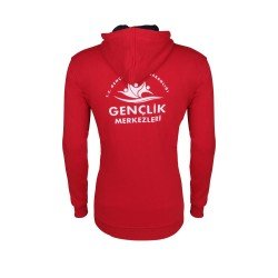 ARTOS KANGURU CEPLİ FERMUARLU KIRMIZI L SWEATSHİRT
